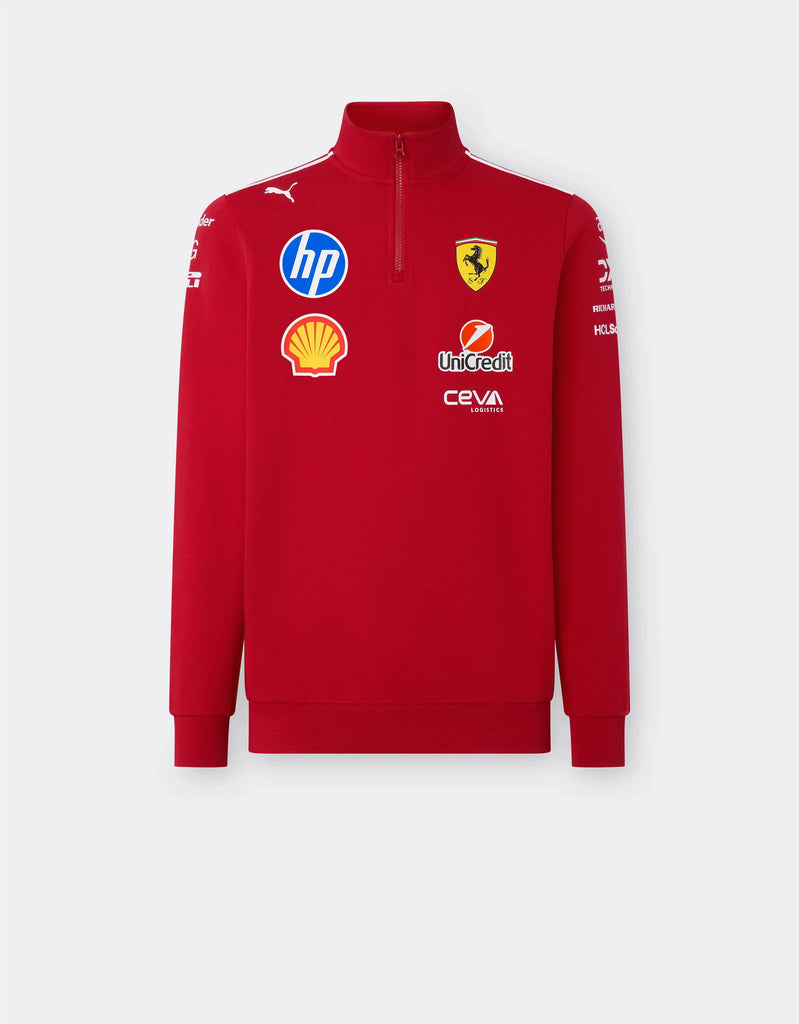 Scuderia Ferrari F1 2025 Team 1/2 Zip Sweatshirt - Dark Cherry Sweaters Scuderia Ferrari 