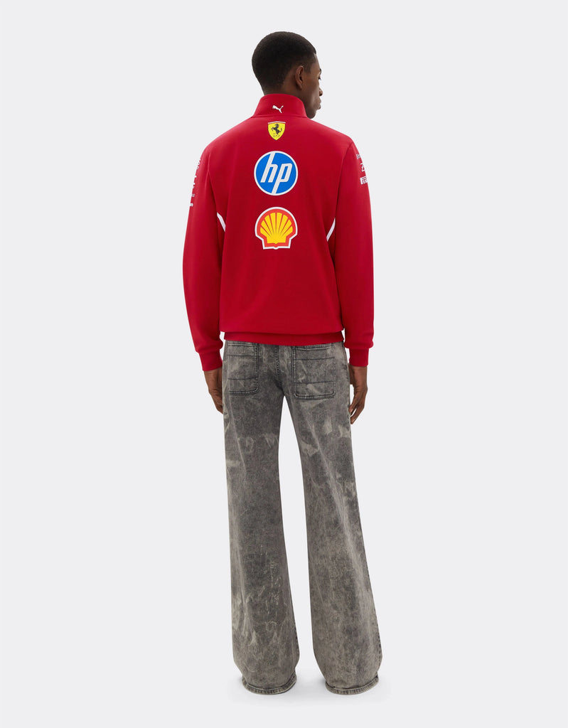 Scuderia Ferrari F1 2025 Team 1/2 Zip Sweatshirt - Dark Cherry Sweaters Scuderia Ferrari 