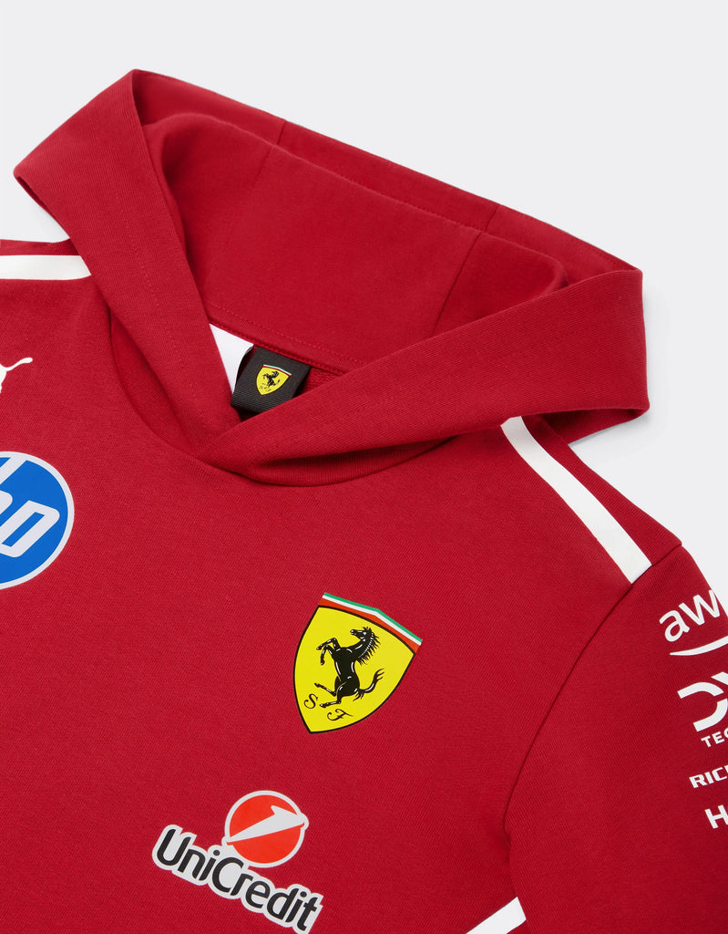 Scuderia Ferrari F1 2025 Kids Team Hoodie - Youth Dark Cherry Hoodies Scuderia Ferrari 