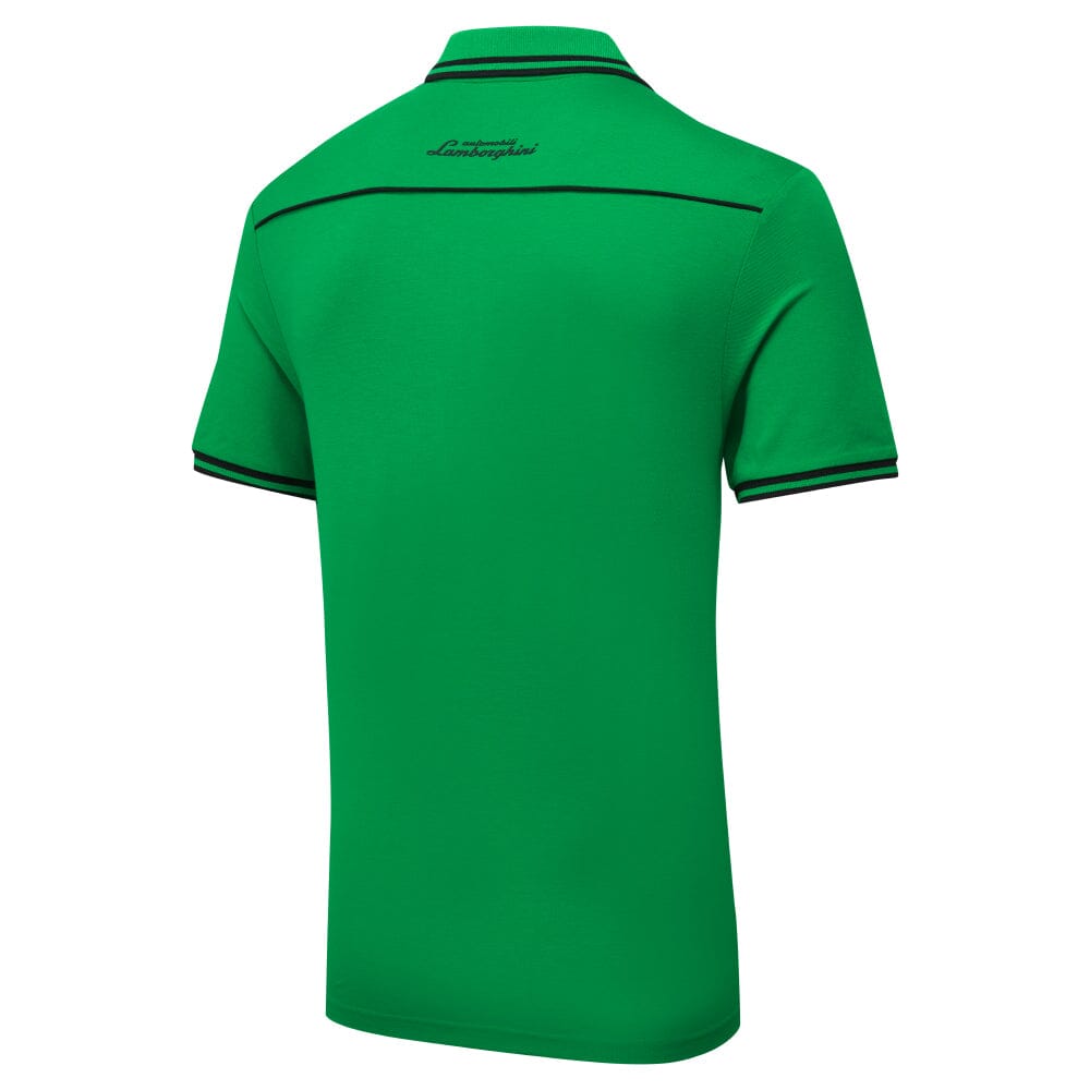 Automobili Lamborghini Squadra Corse Men's Travel Polo Shirt - Orange/White/Green Polos Automobili Lamborghini 