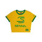 Ayrton Senna F1 Women's Legacy Crop T-Shirt - Blue/Yellow T-shirts Ayrton Senna XXS Yellow 