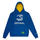 Ayrton Senna F1 Legacy Pullover Hoodie - Blue/Green/Yellow Hoodies Ayrton Senna XS Blue 
