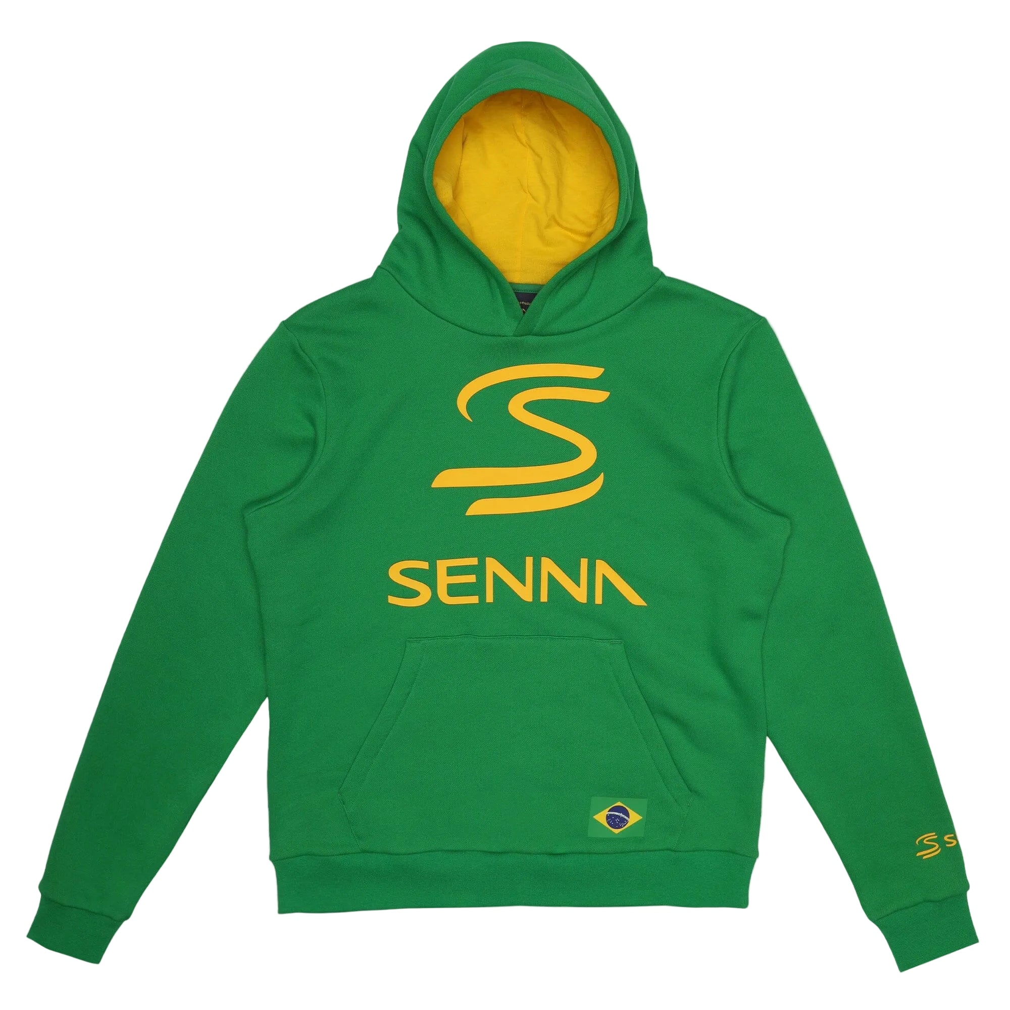 Ayrton Senna F1 Legacy Pullover Hoodie - Blue/Green/Yellow Hoodies Ayrton Senna XS Green 