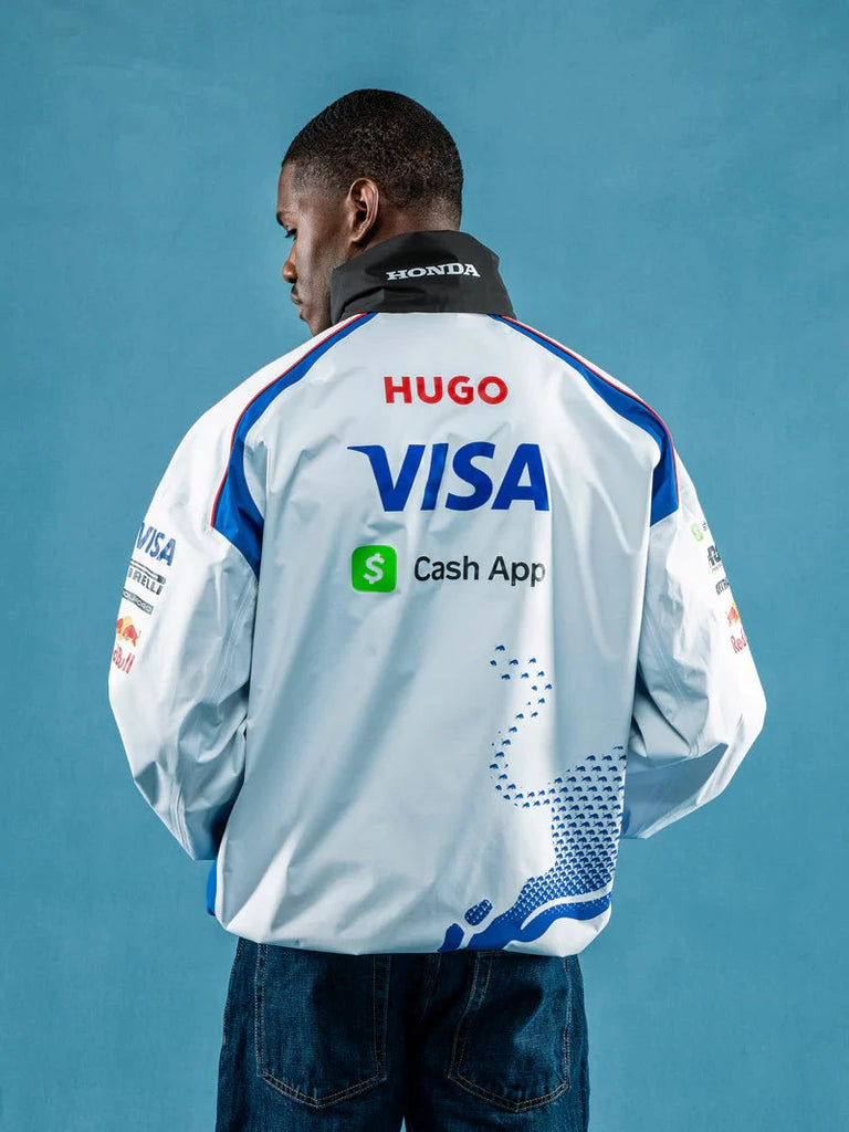 Visa Cash App RB F1 2025 Rain Jacket - White Jackets Visa Cash App RB 