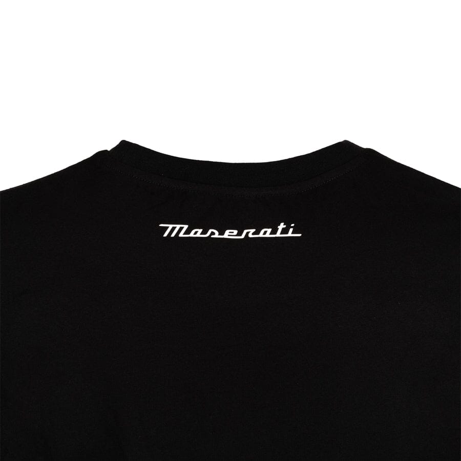 Maserati Large Logo Rubber Print T-Shirt - Black/Blue T-shirts Maserati 