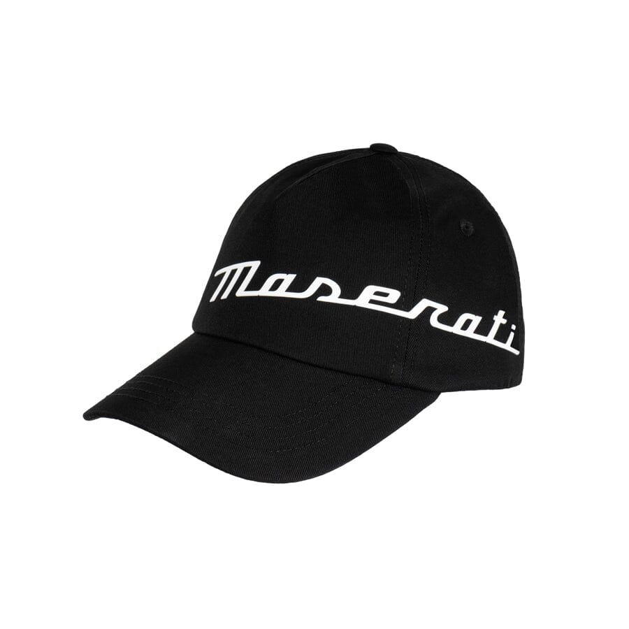 Maserati Rubber Print Baseball Hat - Black/Blue Hats Maserati Black 