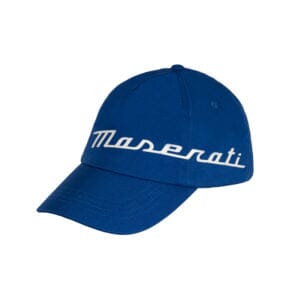 Maserati Rubber Print Baseball Hat - Black/Blue Hats Maserati Blue 