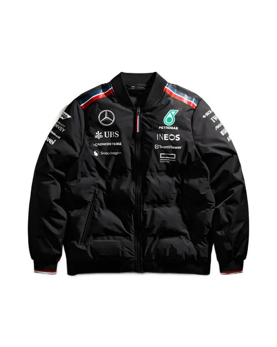 Mercedes AMG Petronas F1 2024 Men's Team Insulator Bomber Jacket - Black Jackets Mercedes AMG Petronas 