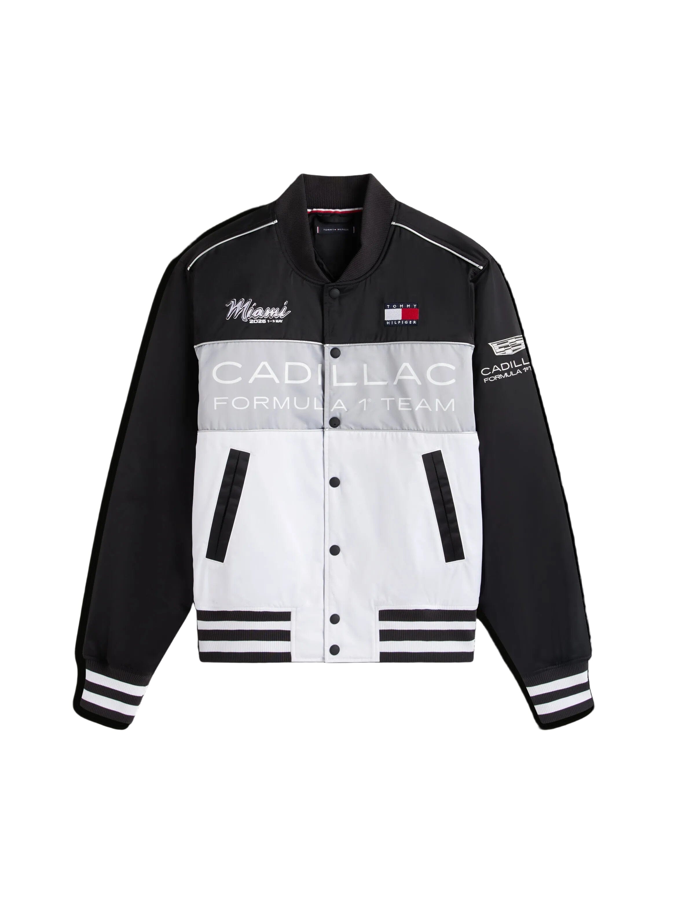 Cadillac F1 Special Edition Miami GP Varsity Jacket - White/Black Jackets Cadillac F1 