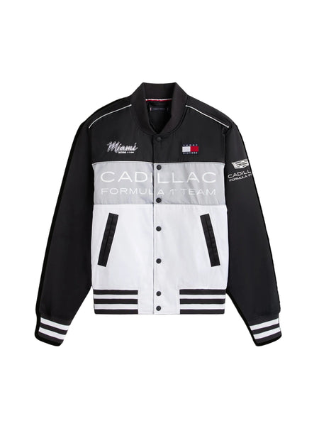 U*A様 JH Design Cadillac F1 Racing Jacket Cadillac F1 Racing Special Edition Miami GP Varsity Jacket - White