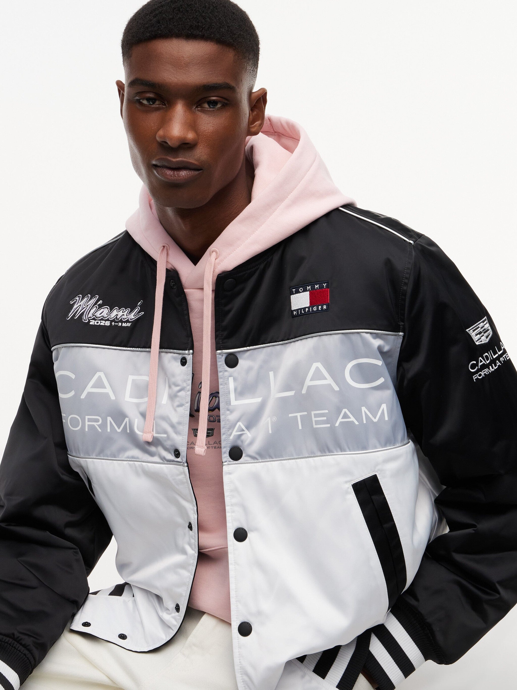 Cadillac F1 Racing Special Edition Miami GP Varsity Jacket - White
