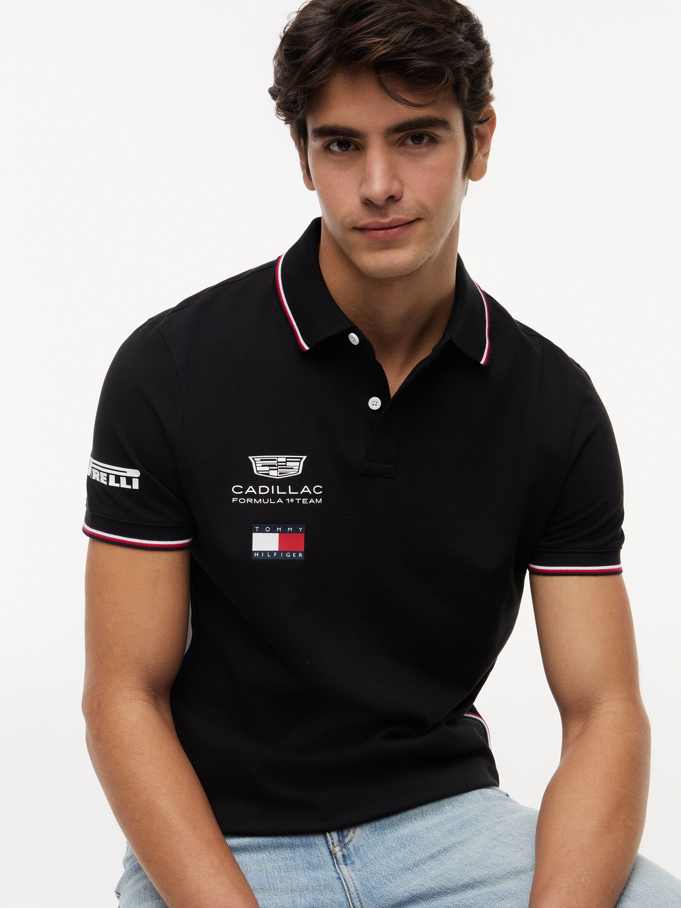 Cadillac F1 2026 Team Polo Shirt - Black/White Polos Cadillac F1 