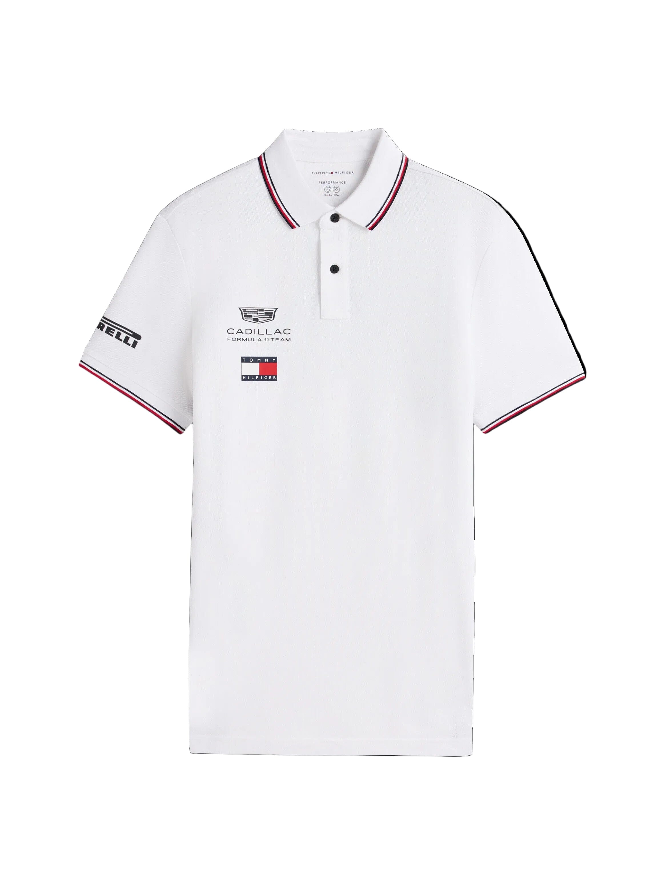 Cadillac F1 2026 Team Polo Shirt - Black/White Polos Cadillac F1 XXS White 
