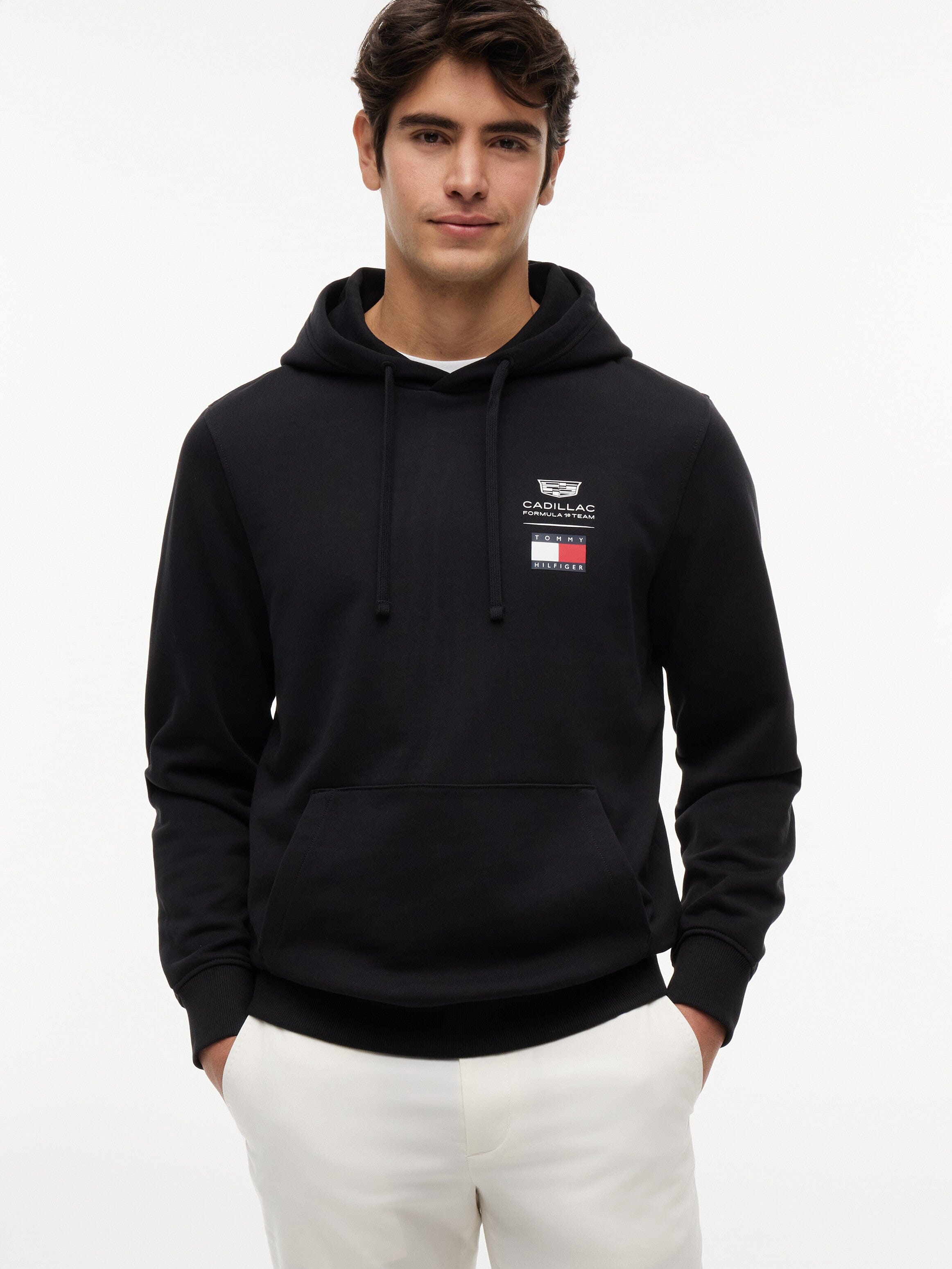 Cadillac F1 Small Shield Logo Hoodie - Black Hoodies Cadillac F1 