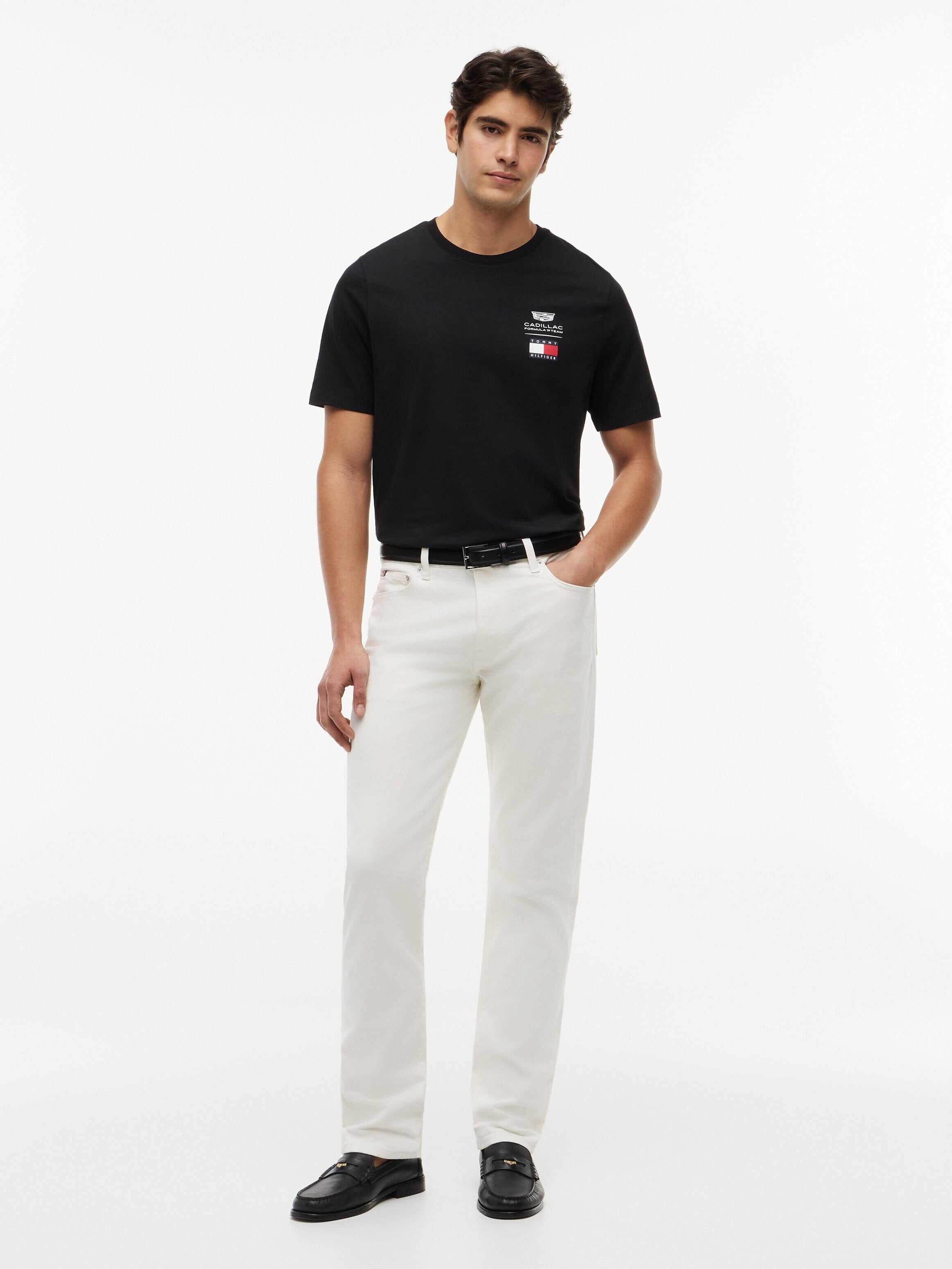 Cadillac F1 Small Logo T-Shirt - Black/White T-shirts Cadillac F1 