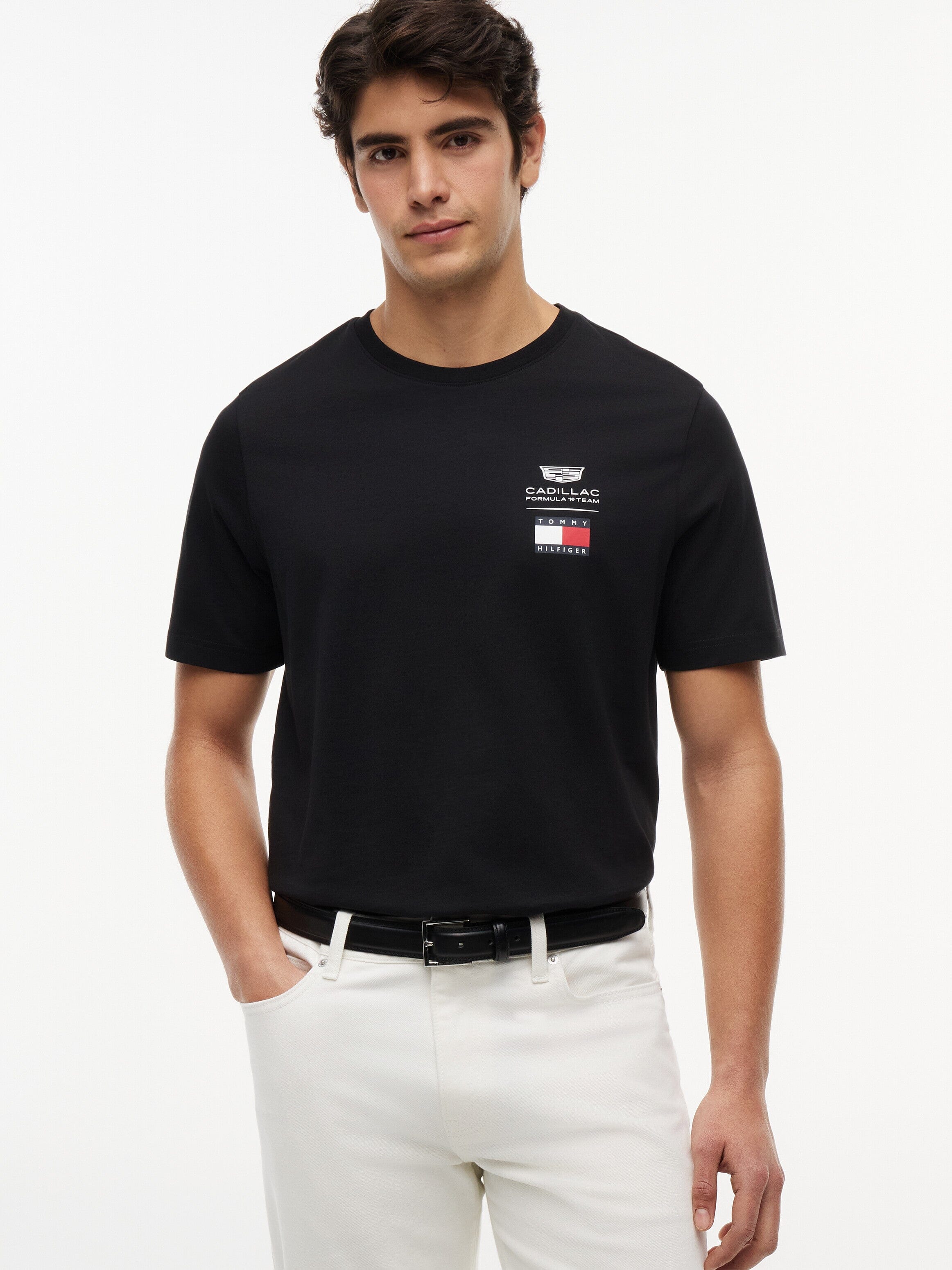 Cadillac F1 Small Logo T-Shirt - Black/White T-shirts Cadillac F1 