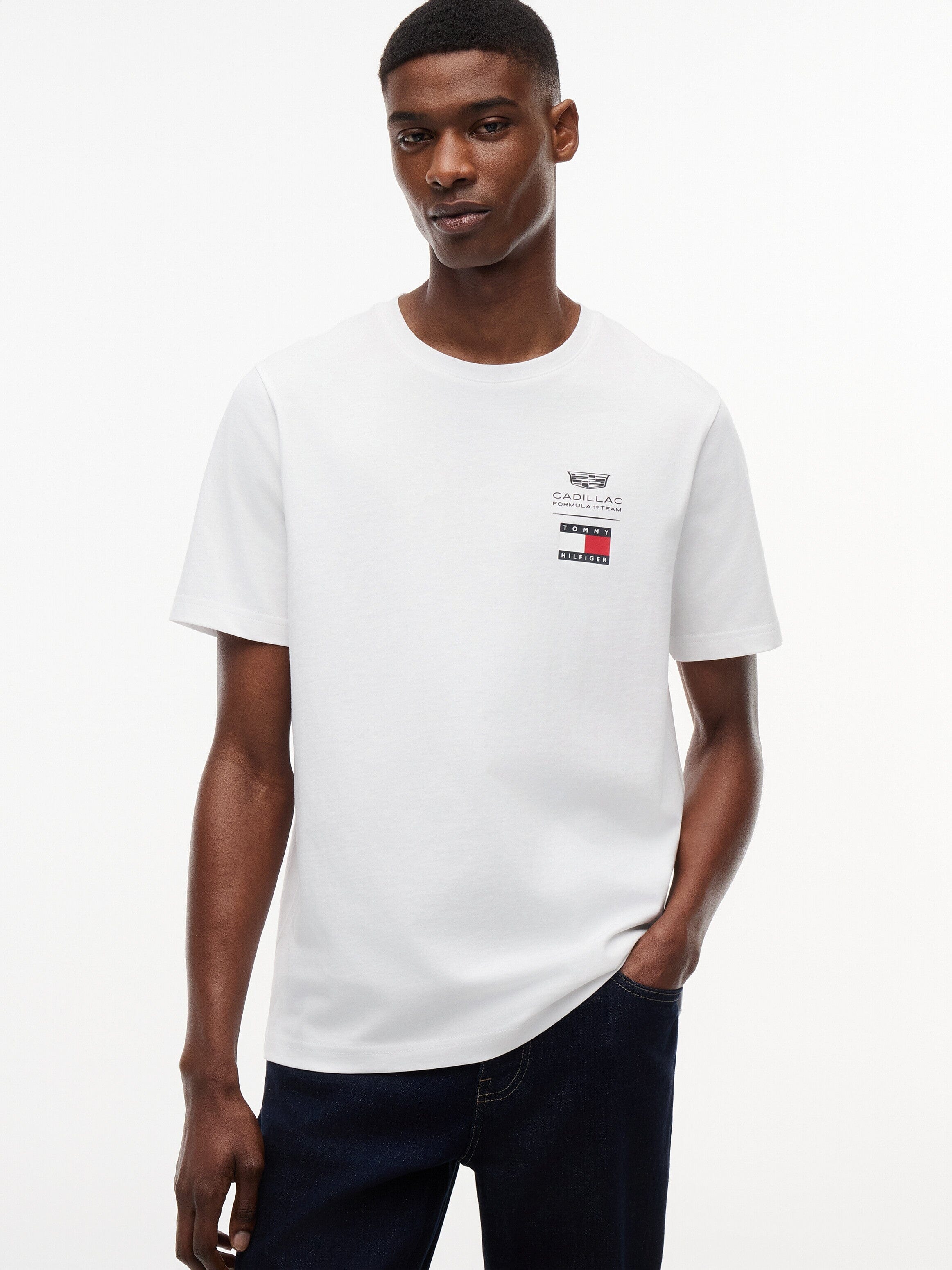 Cadillac F1 Small Logo T-Shirt - Black/White T-shirts Cadillac F1 