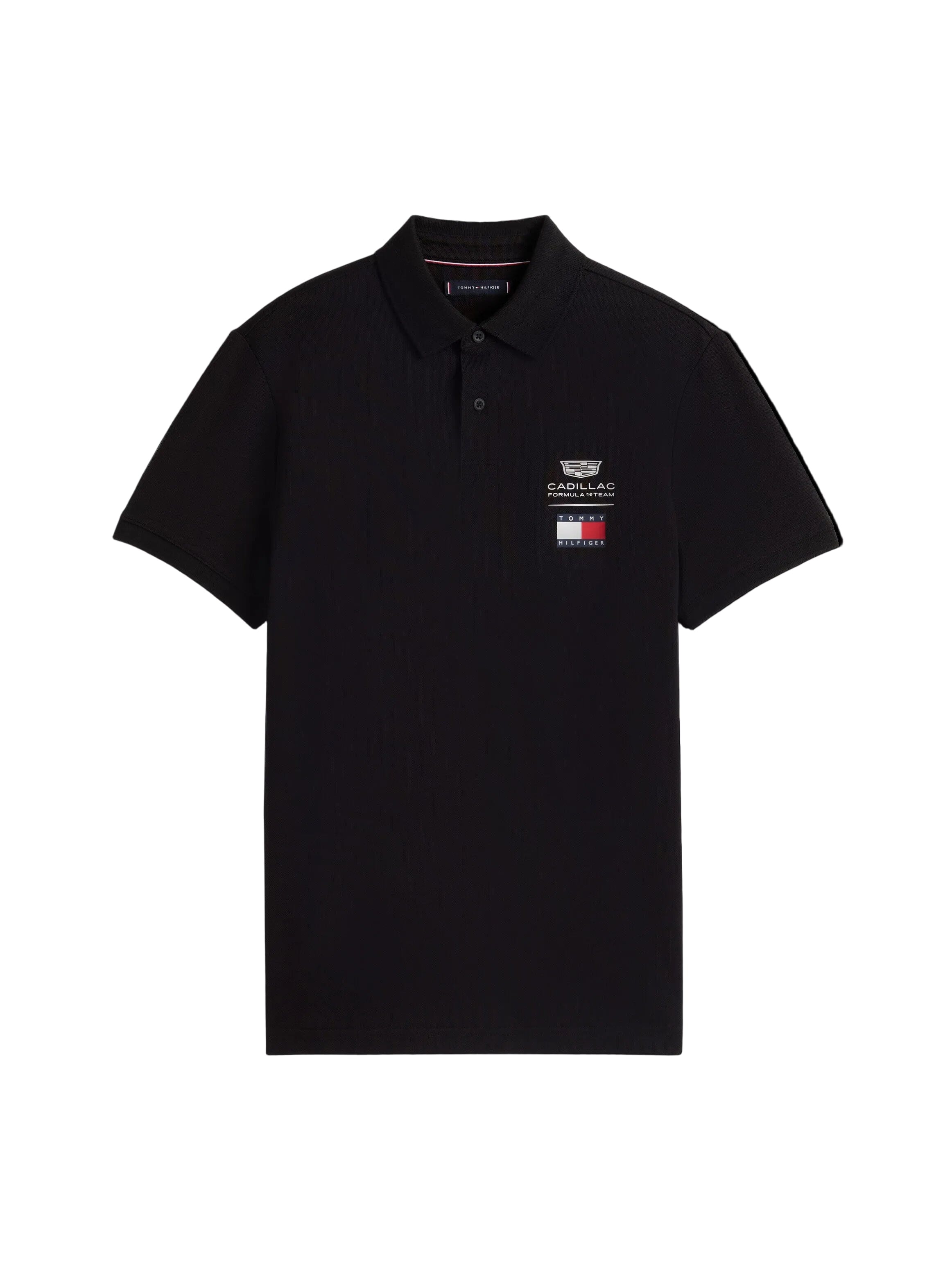 Cadillac F1 Small Logo Polo Shirt - Black/White Polos Cadillac F1 XXS Black 