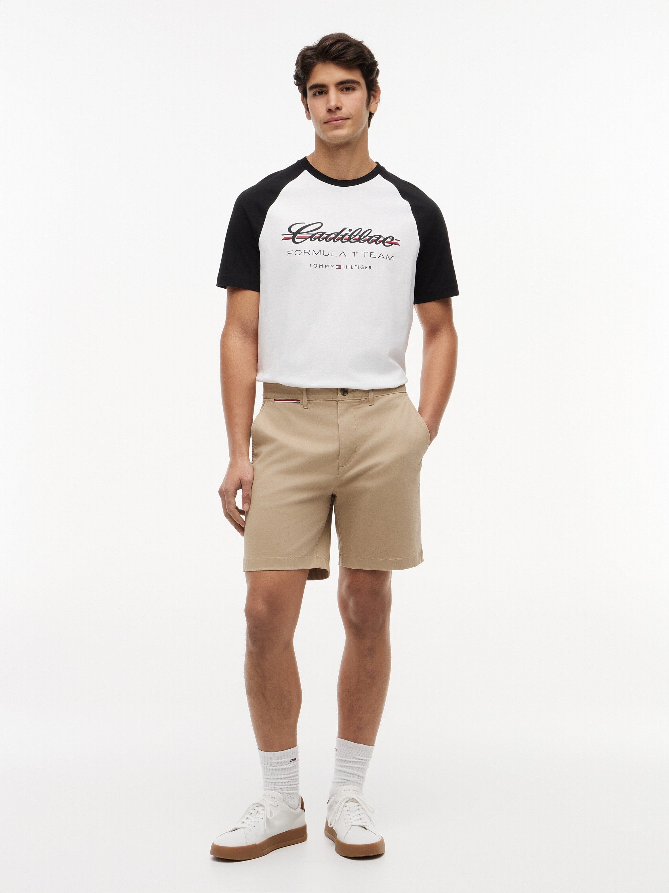 Cadillac F1 Script Raglan T-Shirt - White T-shirts Cadillac F1 