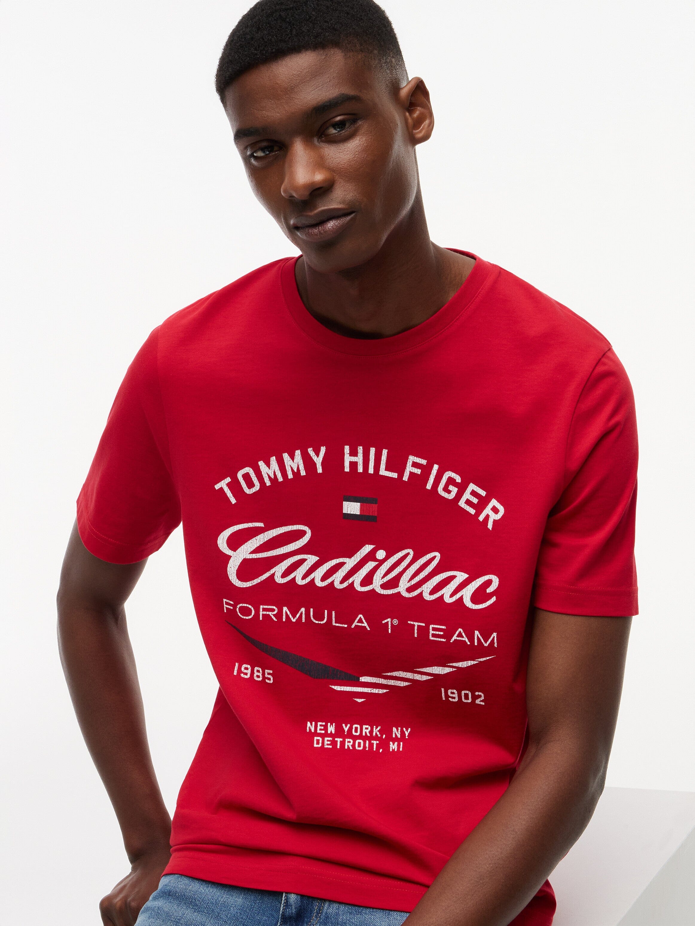 Cadillac F1 Varsity Graphic T-Shirt - Red T-shirts Cadillac F1 