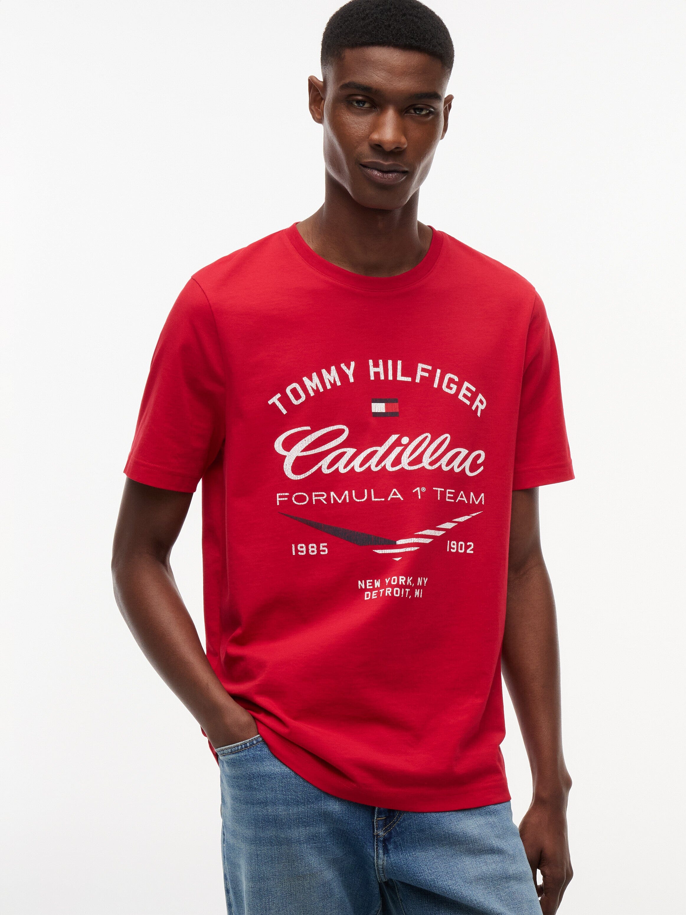 Cadillac F1 Varsity Graphic T-Shirt - Red T-shirts Cadillac F1 