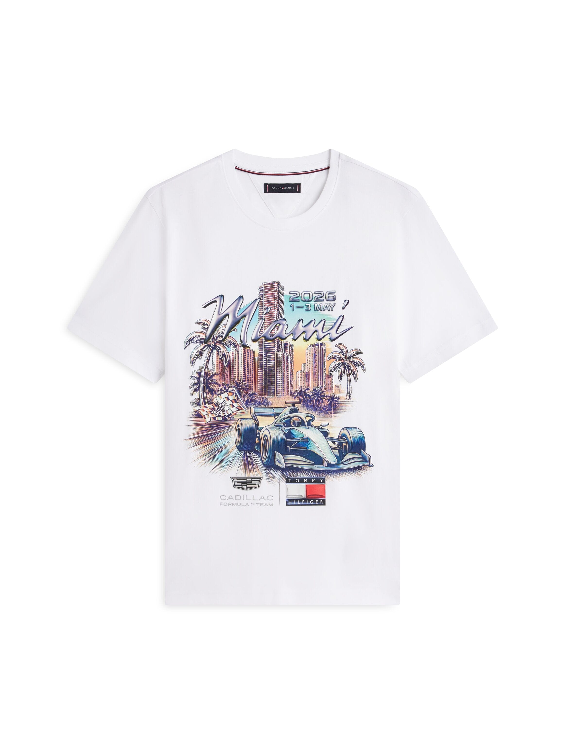 Cadillac F1 Racing Special Edition Miami GP Graphic T-Shirt - Black/White T-shirts Cadillac F1 XXS White 