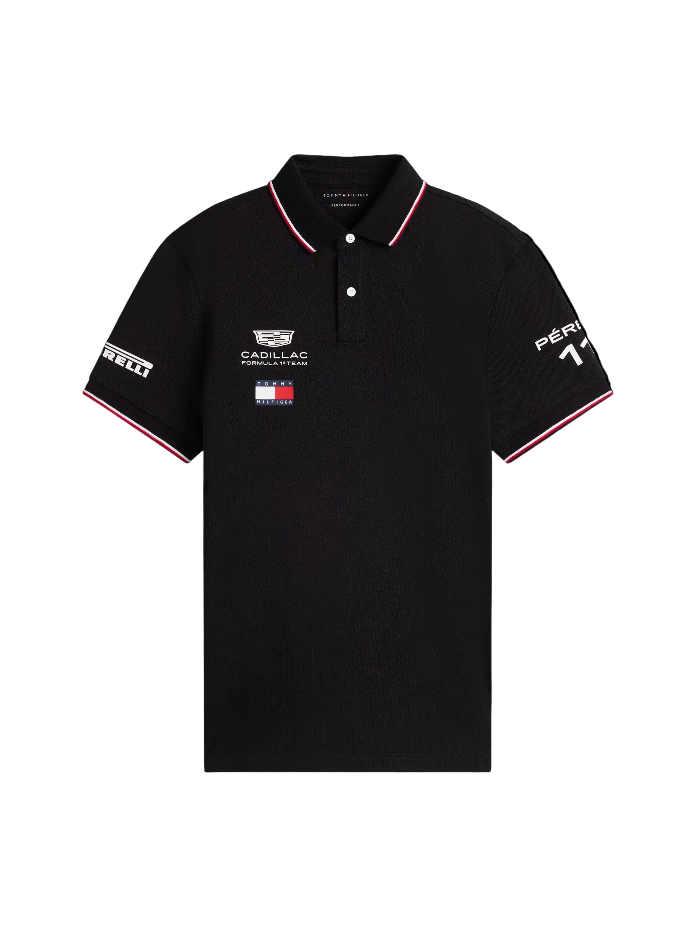 Cadillac F1 Racing 2026 Sergio "Checo" Perez Team Polo Shirt - Black/White Polos Cadillac F1 XXS Black 