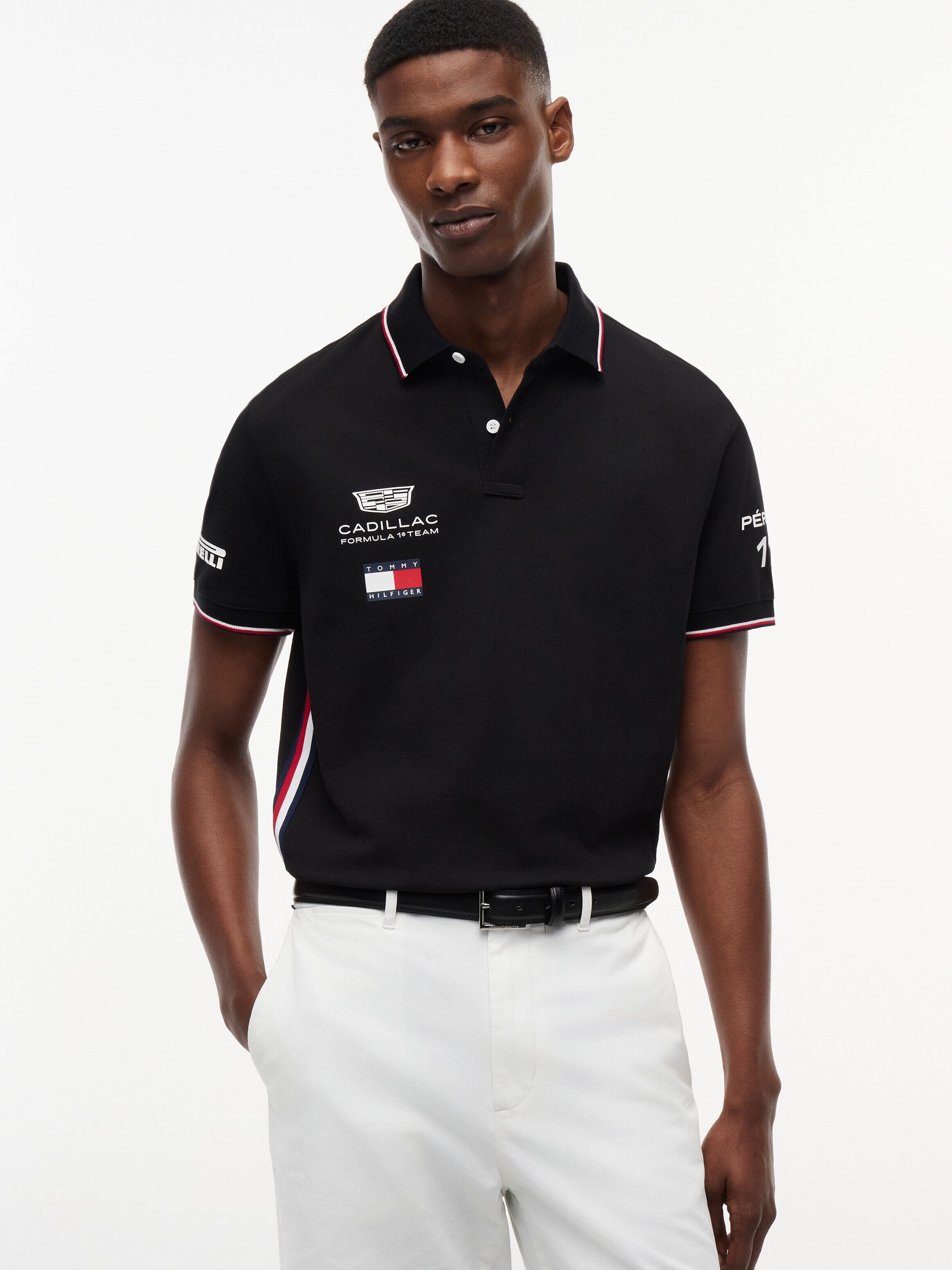 Cadillac F1 Racing 2026 Sergio "Checo" Perez Team Polo Shirt - Black/White Polos Cadillac F1 
