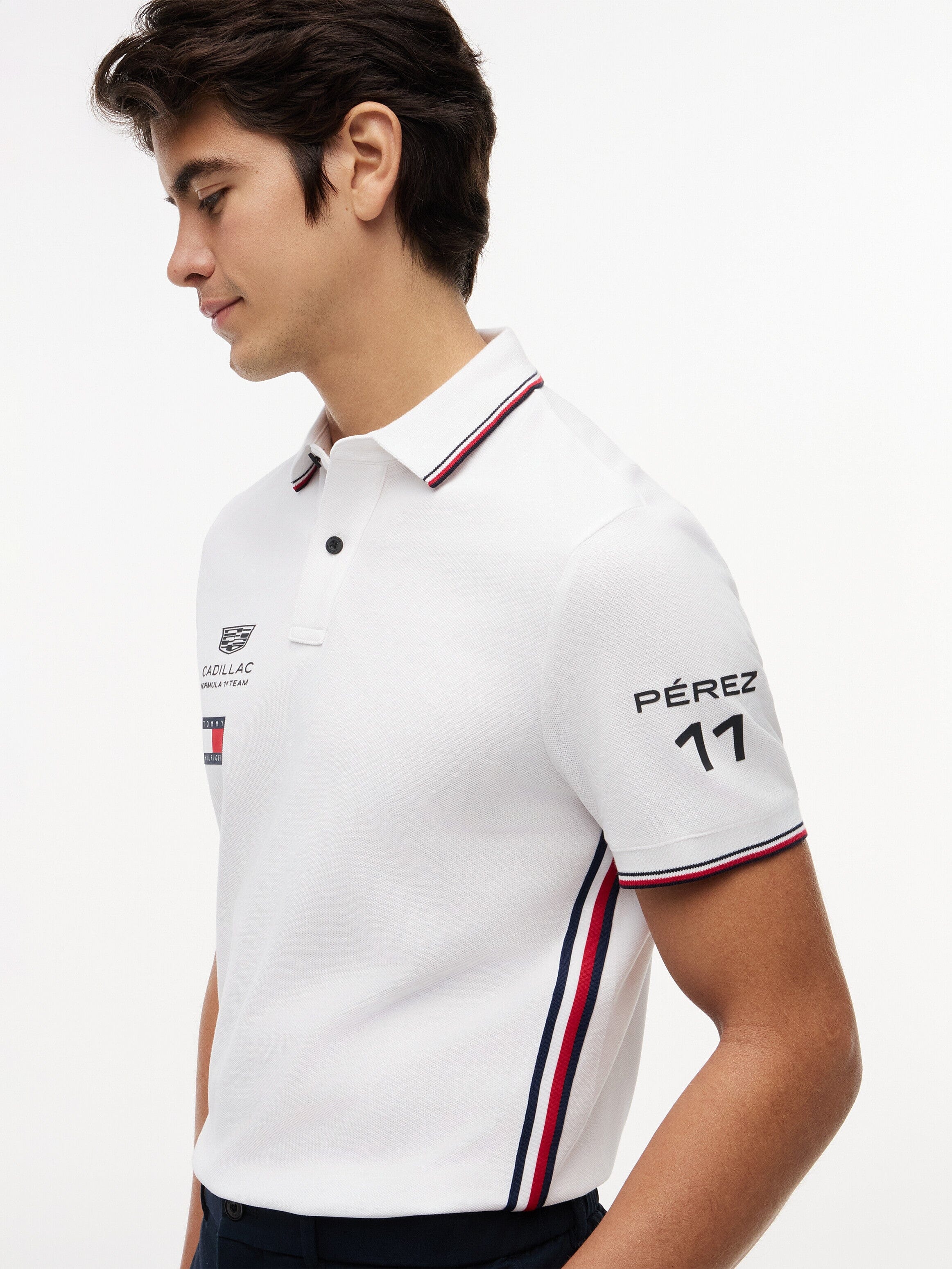 Cadillac F1 Racing 2026 Sergio "Checo" Perez Team Polo Shirt - Black/White Polos Cadillac F1 
