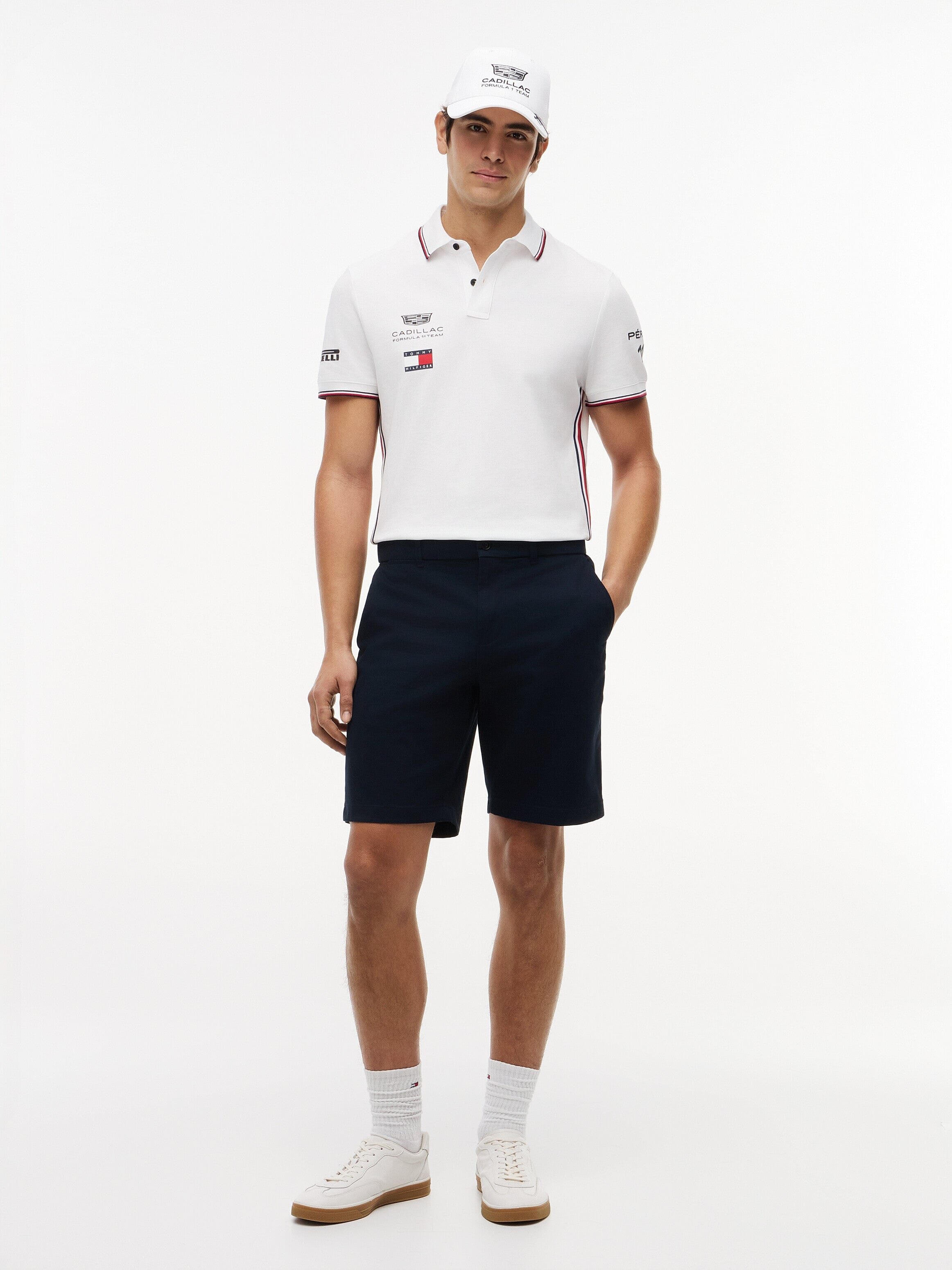 Cadillac F1 Racing 2026 Sergio "Checo" Perez Team Polo Shirt - Black/White Polos Cadillac F1 