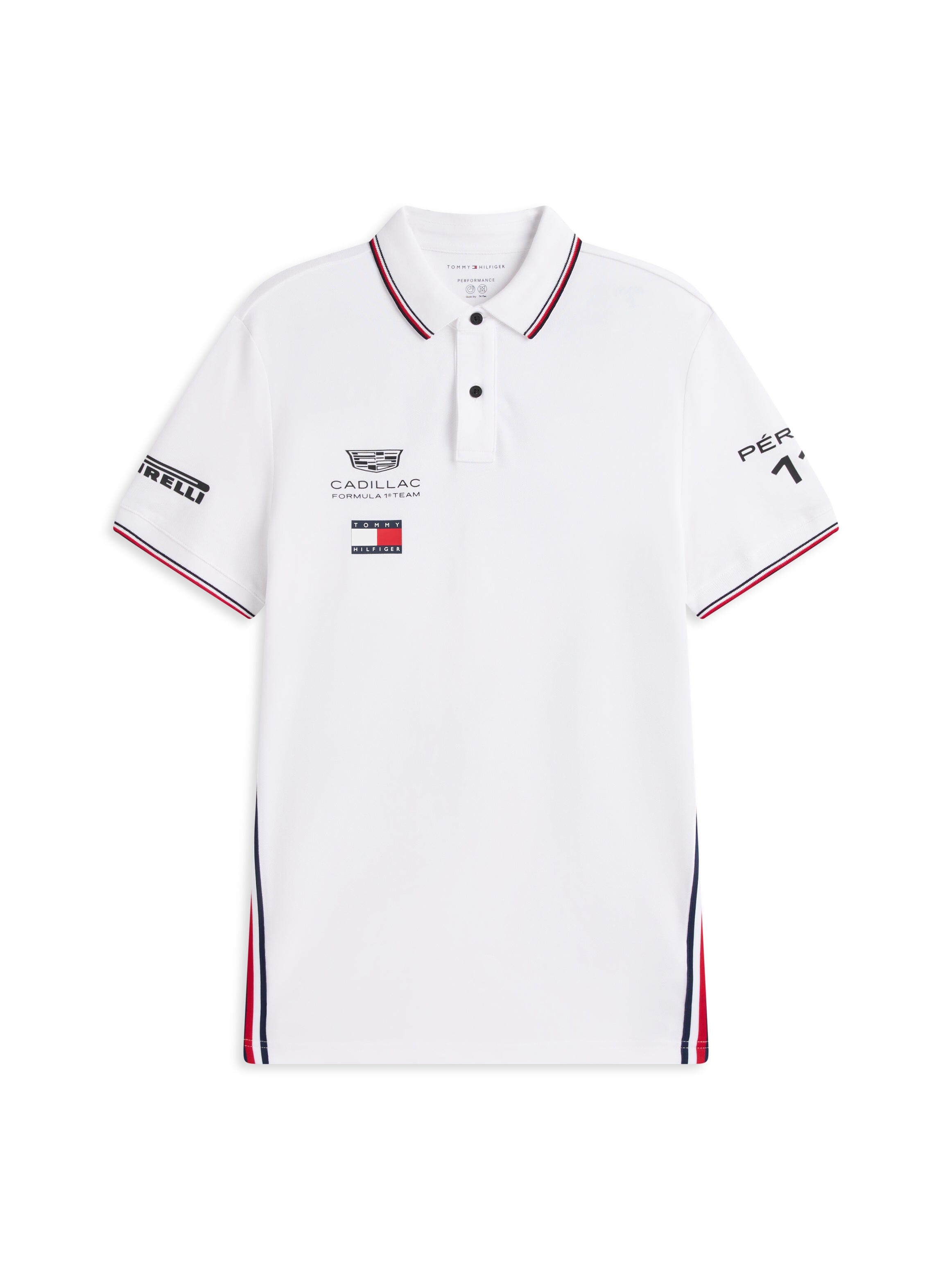 Cadillac F1 Racing 2026 Sergio "Checo" Perez Team Polo Shirt - Black/White Polos Cadillac F1 XXS White 