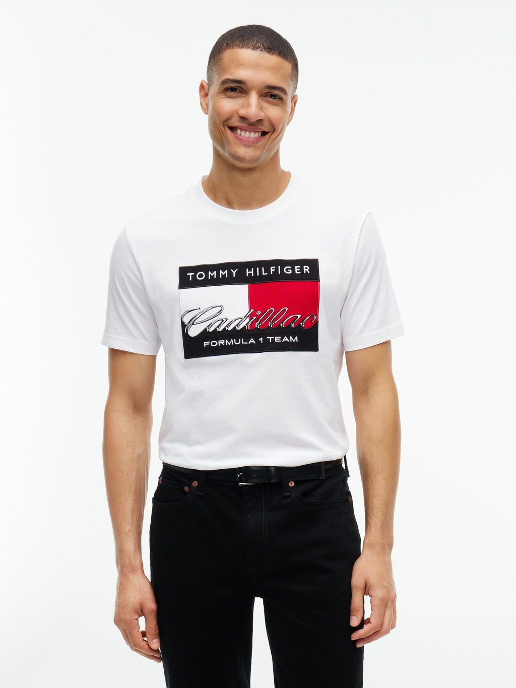 Cadillac F1 Racing Graphic Flag T-Shirt - White T-shirts Cadillac F1 