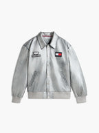 Cadillac F1 Racing Varsity Leather Jacket - Chrome Jackets Cadillac F1 