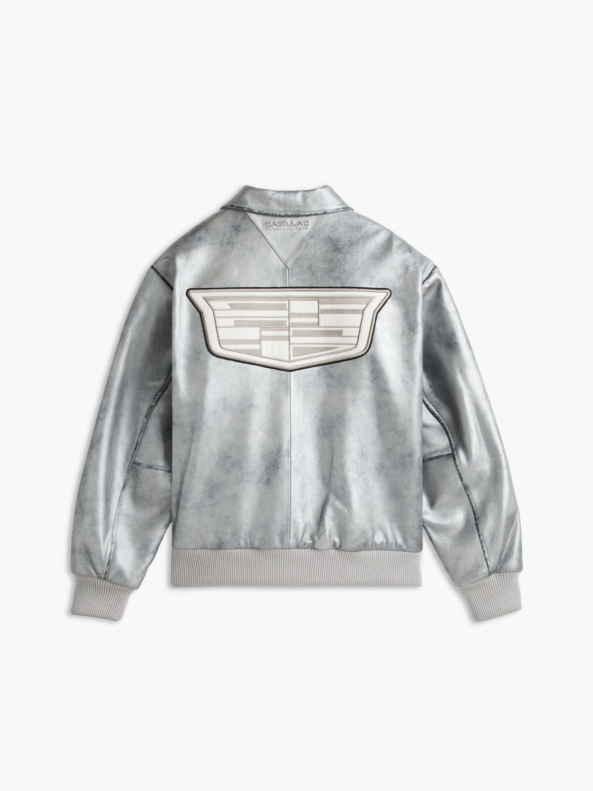 Cadillac F1 Racing Varsity Leather Jacket - Chrome Jackets Cadillac F1 
