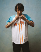 McLaren Racing F1 Special Edition Miami GP Mitchell & Ness Baseball Jersey - Blue/Pink Jersey McLaren-Castore XS Blue 