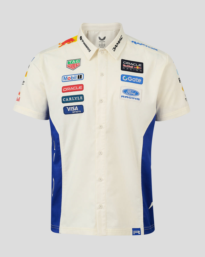 Red Bull Racing F1 2026 SE Austin GP Team Button Down Shirt - Egret Shirts Red Bull Racing 