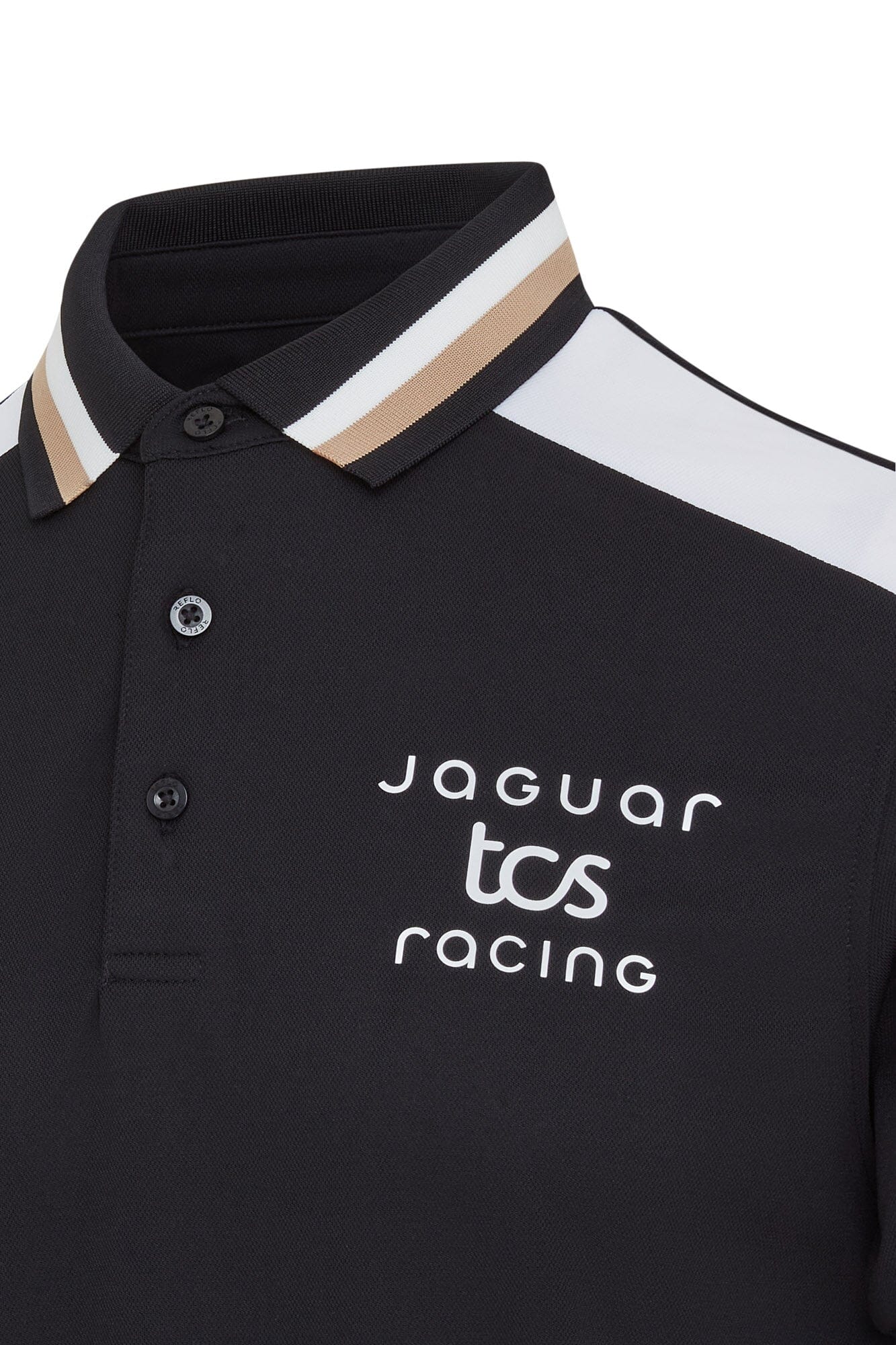 Jaguar Formula E S12 x Reflo Men's Replica Polo Shirt - Black Polos Jaguar Formula E 