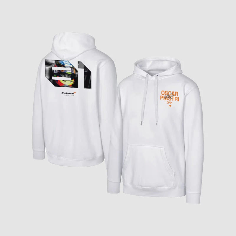 McLaren F1 x Outerstuff Men's Oscar Piastri Hoodie - White Hoodies McLaren-Castore 
