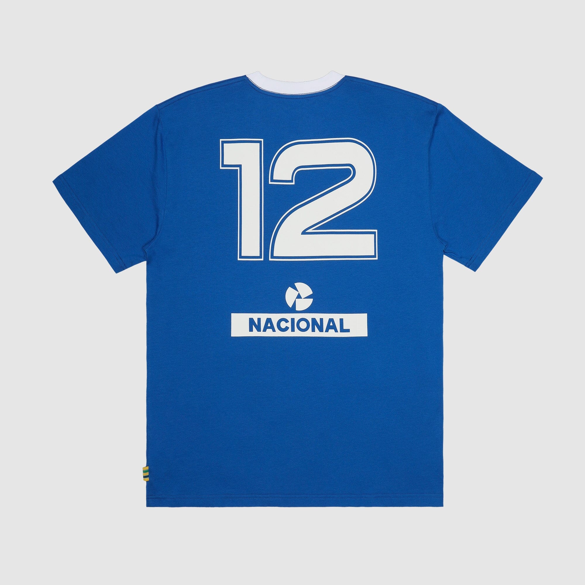Ayrton Senna F1 #12 Nacional Ringer T-Shirt - Blue T-shirts Ayrton Senna 