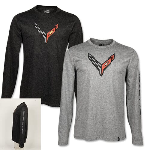 Corvette Carbon Flash Long Sleeve T-Shirt - Black/Grey T-shirts Corvette 