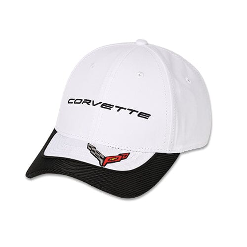 Corvette Accent Bill Baseball Hat -White Hats Corvette 