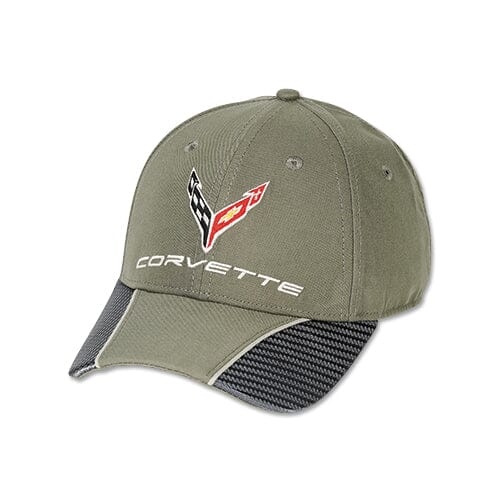 Corvette Carbon Fiber Contrast Baseball Hat -Black Hats Corvette 