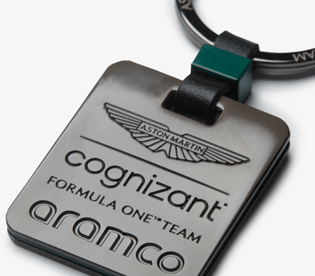 Aston Martin Cognizant Aramco F1 Team Square Keyring Keyrings Aston Martin F1 