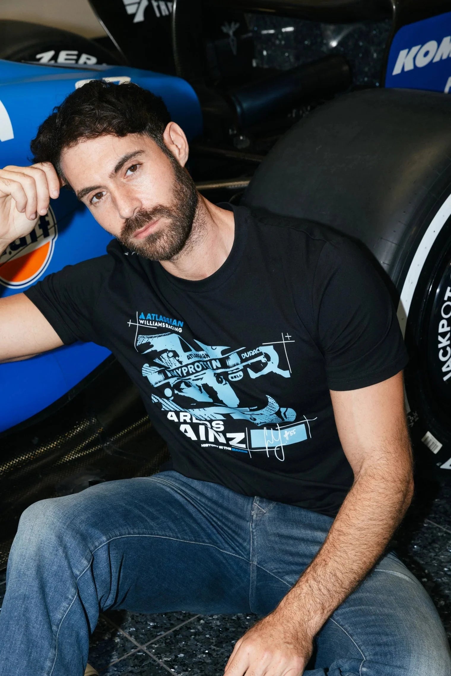 専用出品　カルロス ドール Sailor Carlos Atlassian Williams Racing F1 X Reflo Carlos Sainz T-Shirt - Black