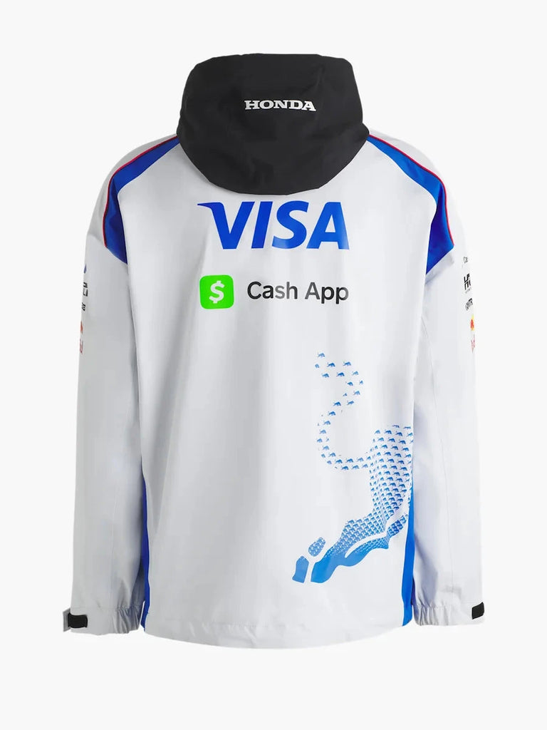 Visa Cash App RB F1 2025 Rain Jacket - White Jackets Visa Cash App RB 