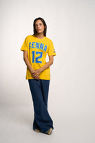 Ayrton Senna F1 Collegiate T-Shirt - Blue/Yellow T-shirts Ayrton Senna 