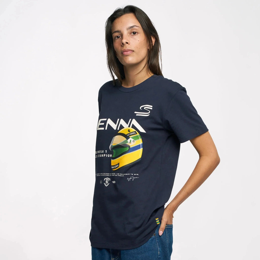 Ayrton Senna F1 Graphic #12 T-Shirt - Navy/Blue Vest Ayrton Senna 
