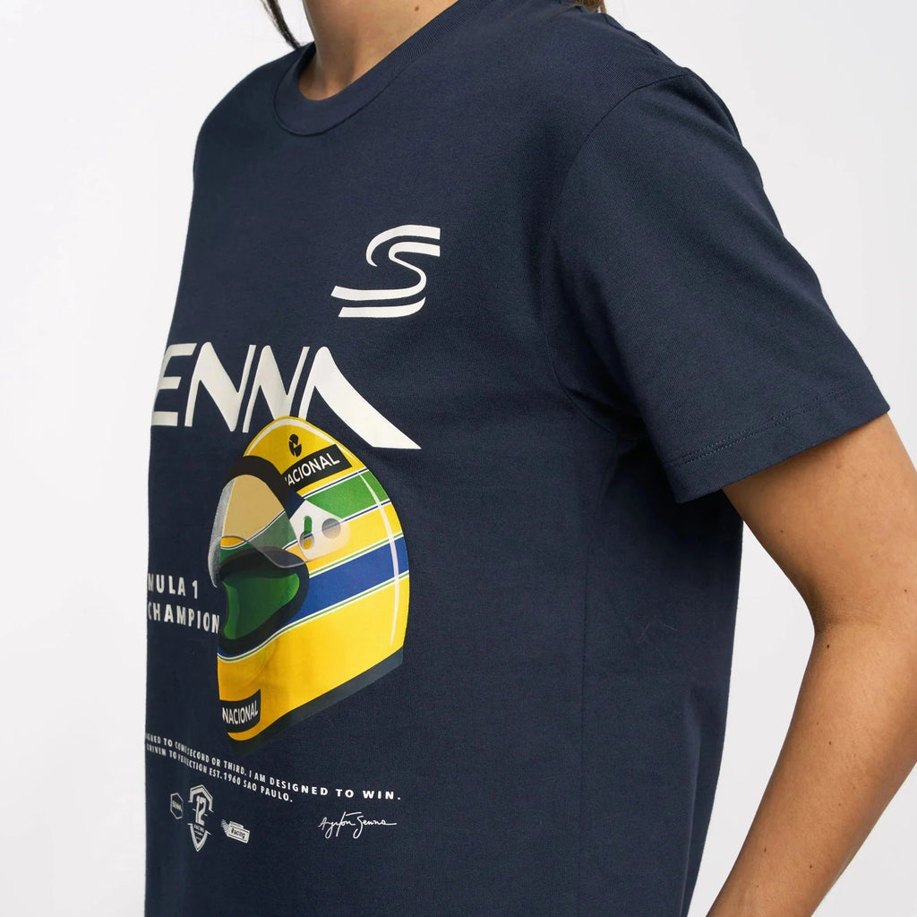 Ayrton Senna F1 Graphic #12 T-Shirt - Navy/Blue Vest Ayrton Senna 