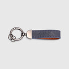 Ayrton Senna F1 Leather & Metal Keychain - Navy Keyrings Ayrton Senna 
