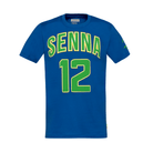 Ayrton Senna F1 Collegiate T-Shirt - Blue/Yellow T-shirts Ayrton Senna XS Blue 